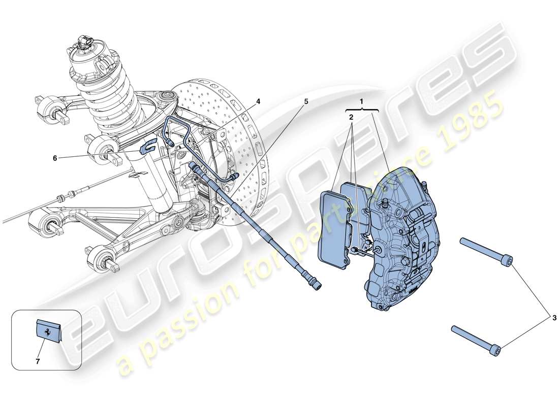 ferrari california t (rhd) front brake callipers part diagram