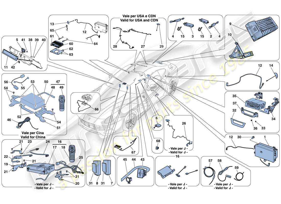 ferrari f12 berlinetta (rhd) infotainment system parts diagram
