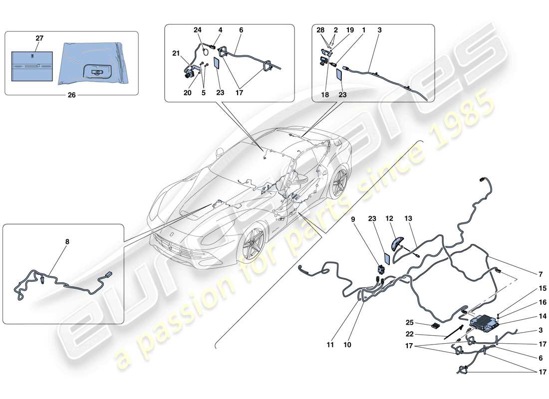 ferrari f12 berlinetta (rhd) telemetry parts diagram