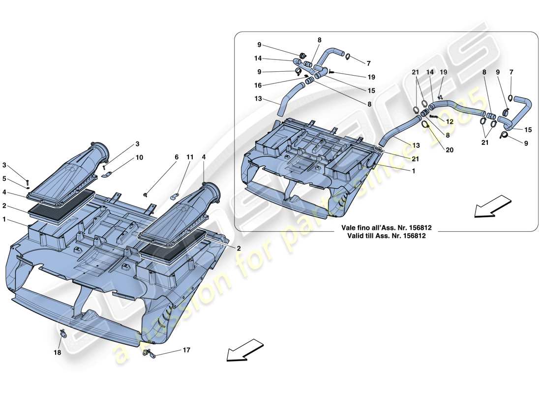 ferrari 812 superfast (usa) air intake parts diagram