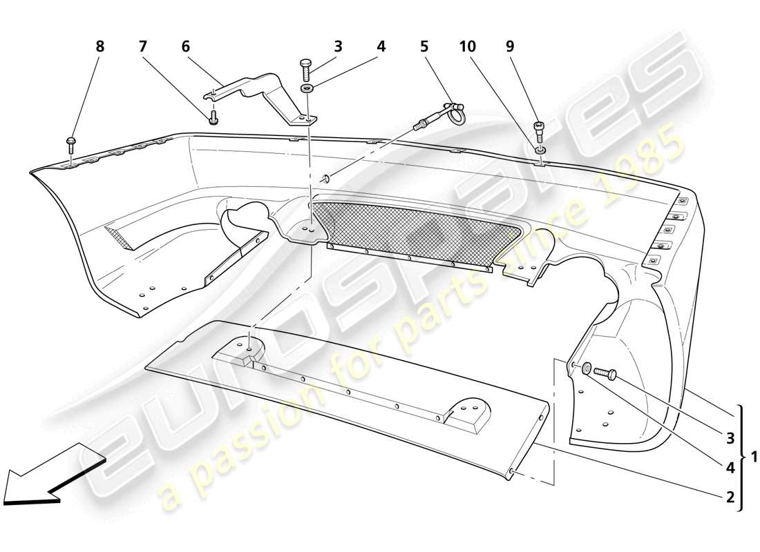 maserati trofeo rear bumper parts diagram