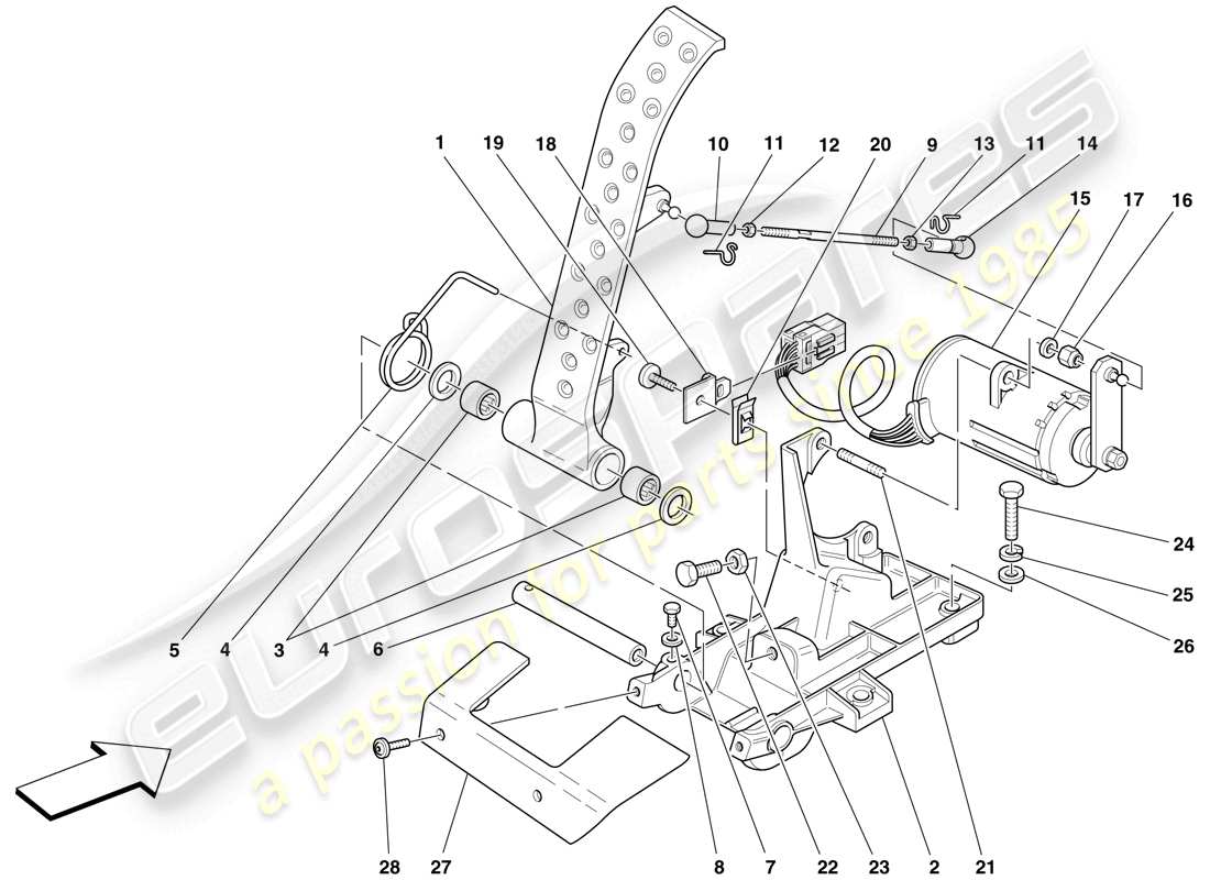 ferrari f430 spider (europe) electronic accelerator pedal part diagram