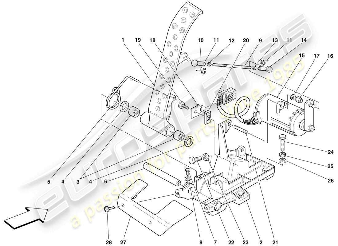 ferrari f430 spider (rhd) electronic accelerator pedal parts diagram