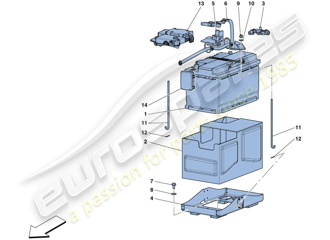 ferrari 812 superfast (europe) battery parts diagram