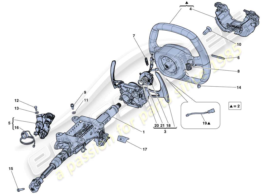 ferrari laferrari aperta (europe) steering control part diagram