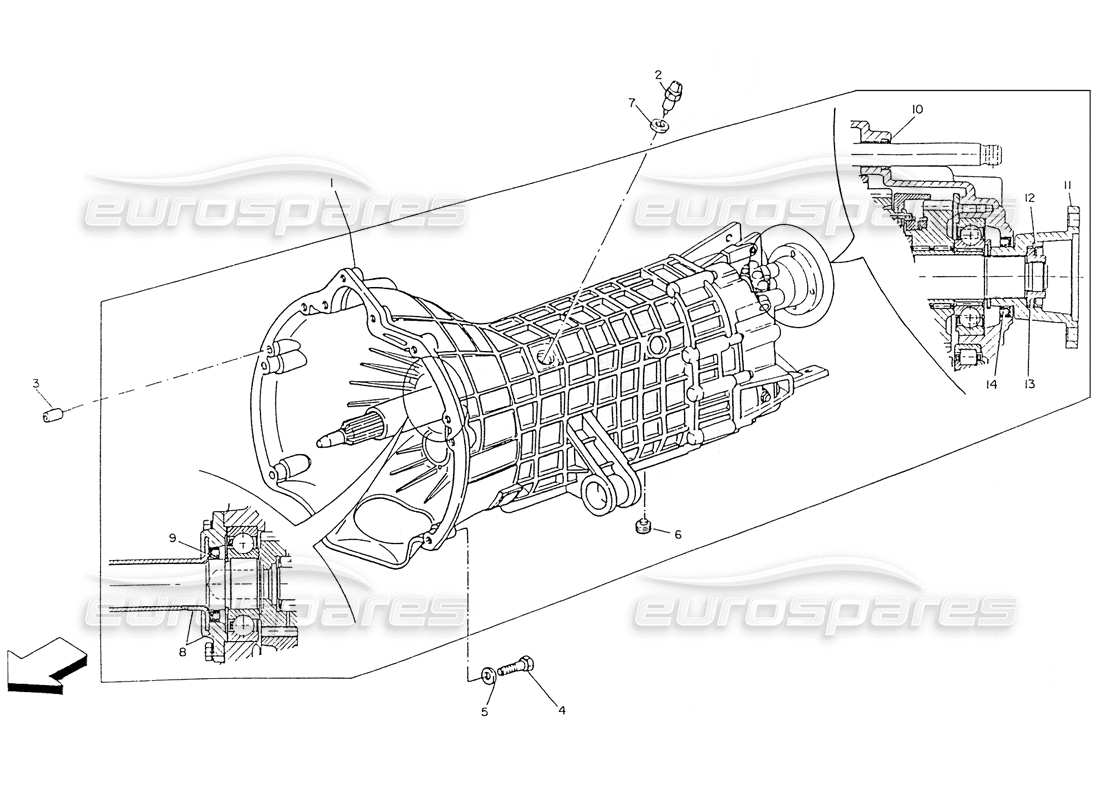maserati ghibli 2.8 (non abs) mechanical gearbox part diagram