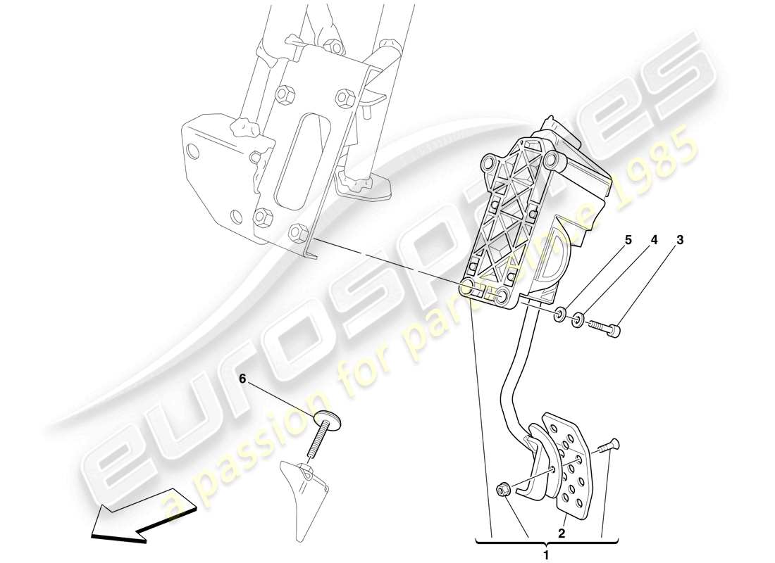 ferrari 599 sa aperta (rhd) electronic accelerator pedal parts diagram