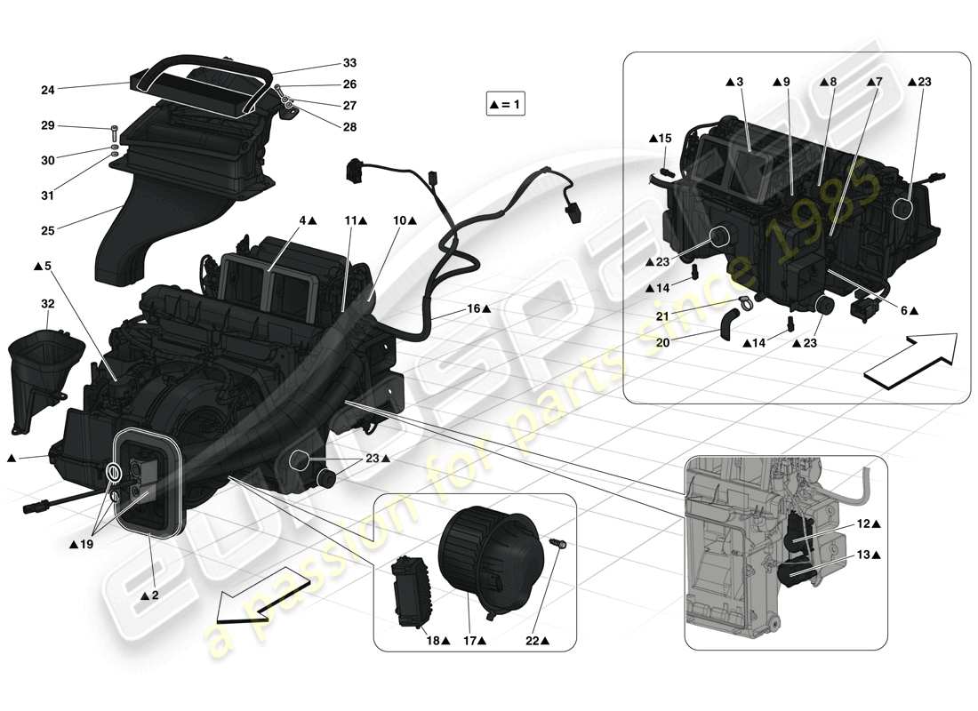 ferrari laferrari (usa) evaporator unit parts diagram