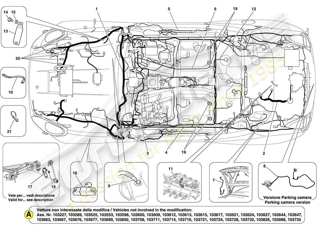 ferrari california (europe) main wiring harnesses part diagram