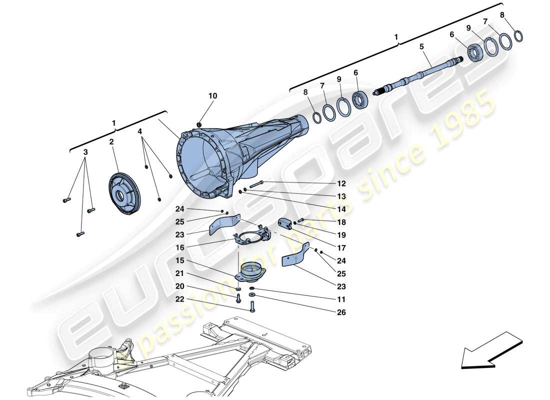 ferrari f12 tdf (europe) transmission housing parts diagram