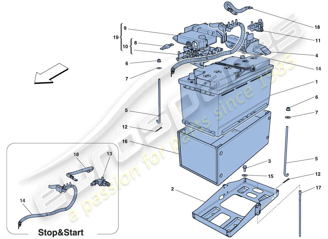 ferrari f12 berlinetta (usa) battery part diagram