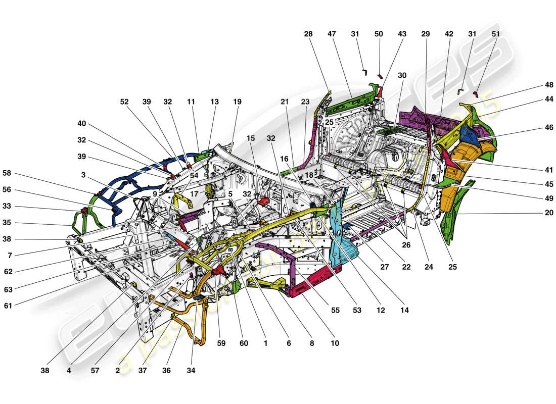 ferrari gtc4 lusso t (usa) chassis completion parts diagram