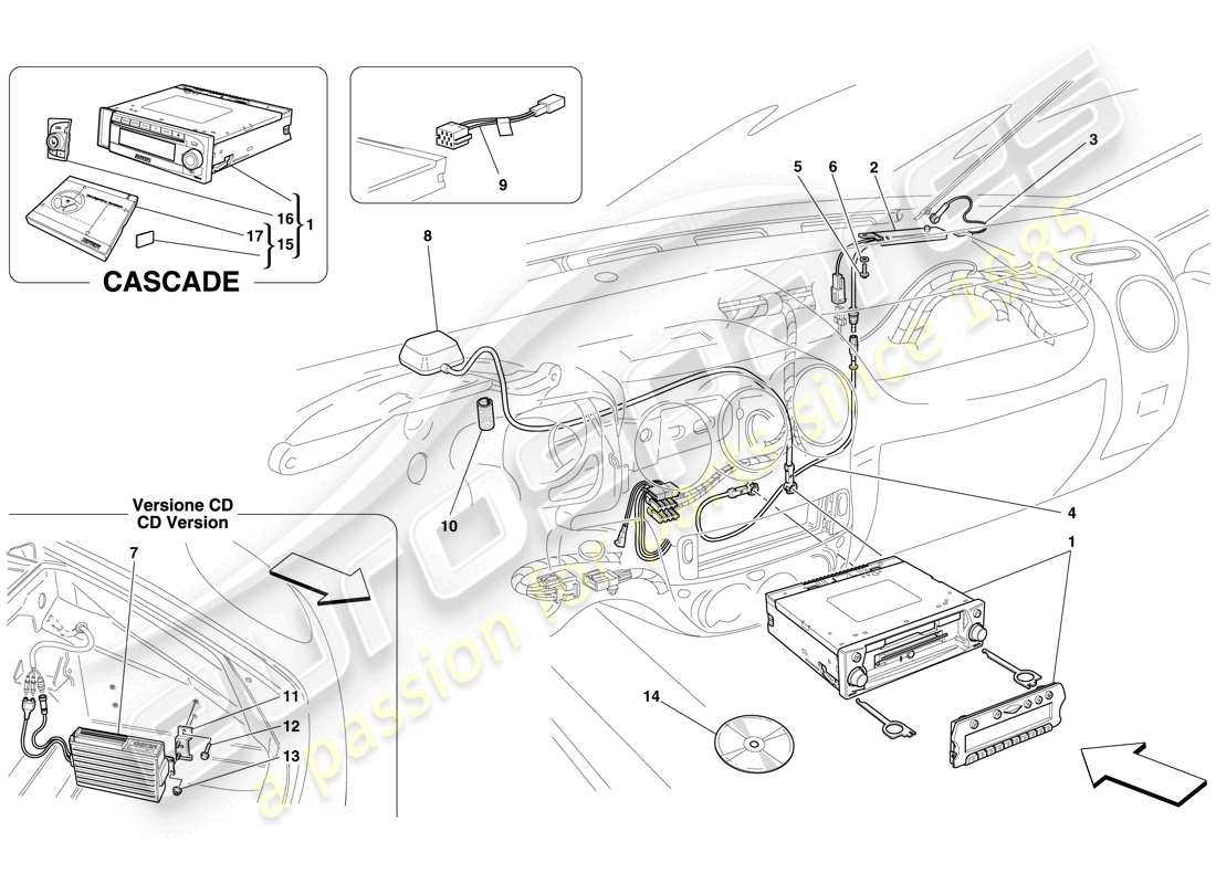 ferrari f430 spider (europe) hi-fi system part diagram