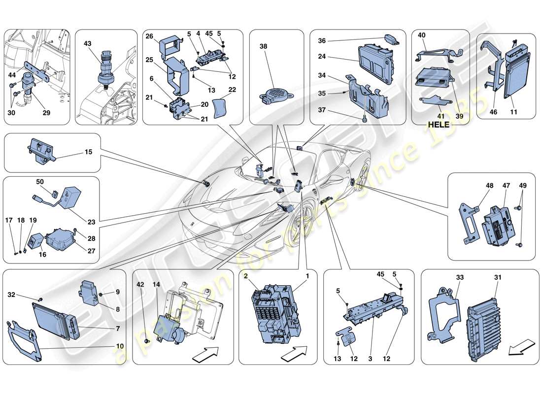 ferrari 458 speciale (rhd) vehicle ecus parts diagram