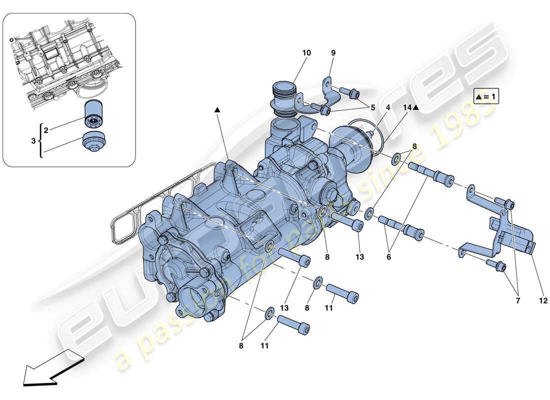 ferrari 812 superfast (rhd) cooling - oil pump parts diagram