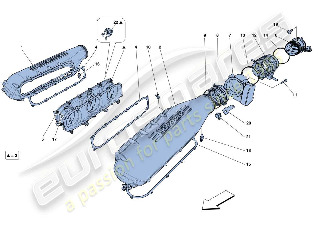 ferrari 458 speciale (rhd) intake manifold cover part diagram