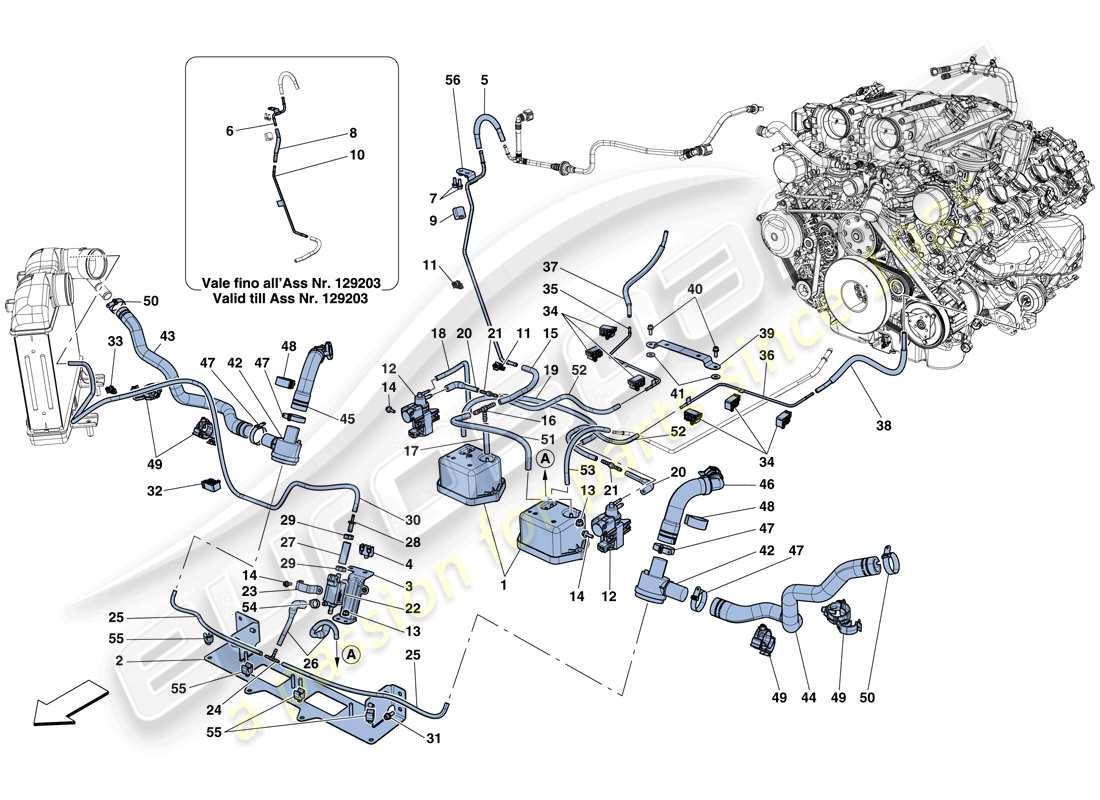 ferrari california t (usa) turbocharging system adjustments-solution found- parts diagram