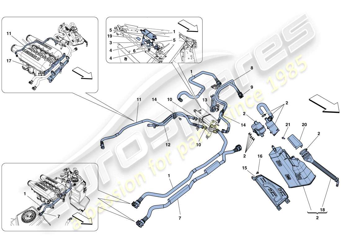 ferrari 458 spider (rhd) evaporative emissions control system parts diagram