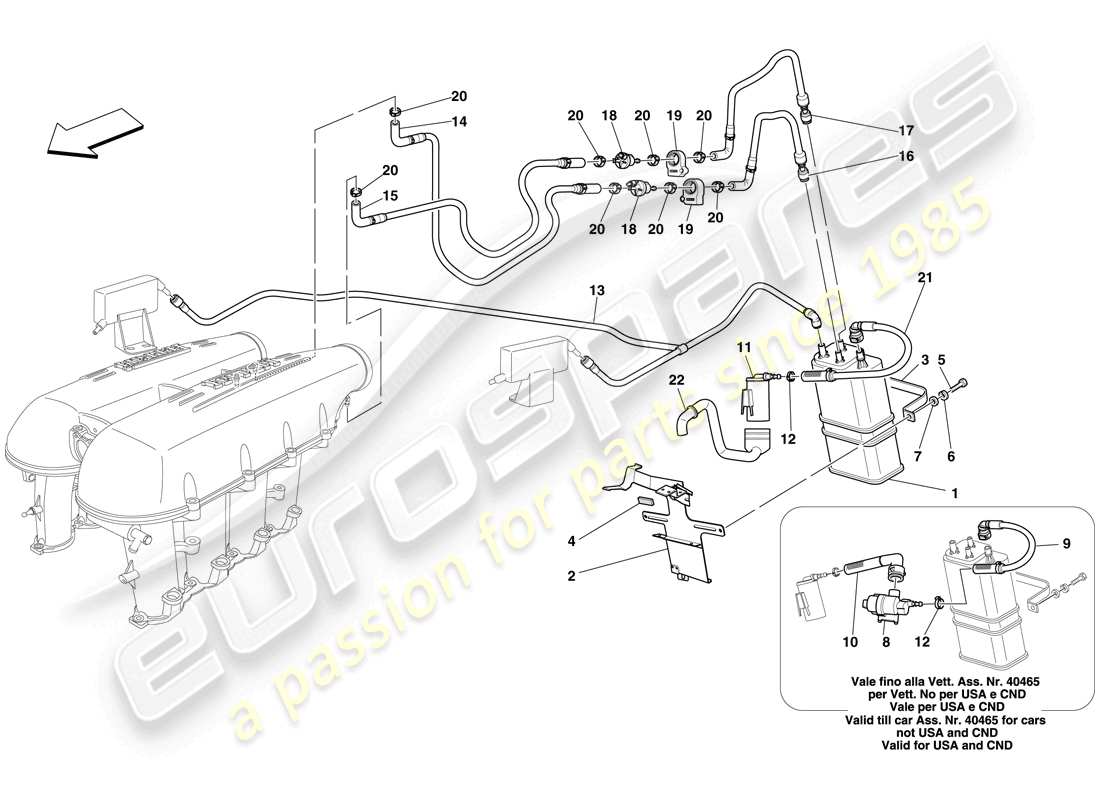 ferrari f430 spider (europe) evaporative emissions control system part diagram