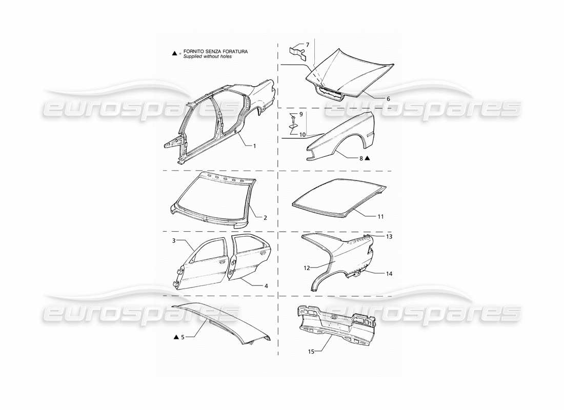 a part diagram from the maserati quattroporte (1996-2001) parts catalogue