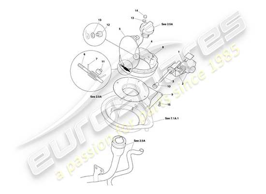 a part diagram from the aston martin vanquish (2003) parts catalogue