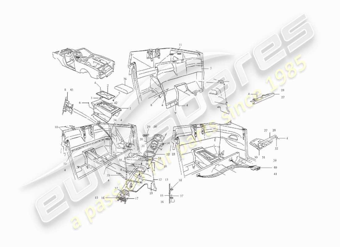 a part diagram from the aston martin v8 virage (2000) parts catalogue