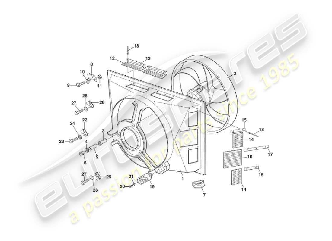 a part diagram from the aston martin v8 virage (2000) parts catalogue