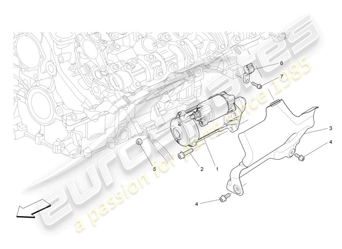 a part diagram from the maserati quattroporte m156 (2017 onwards) parts catalogue