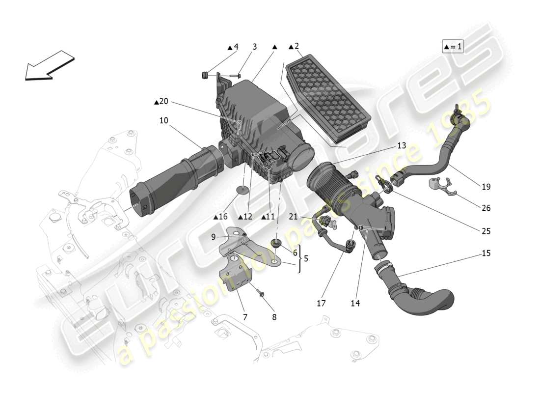 a part diagram from the maserati grecale parts catalogue