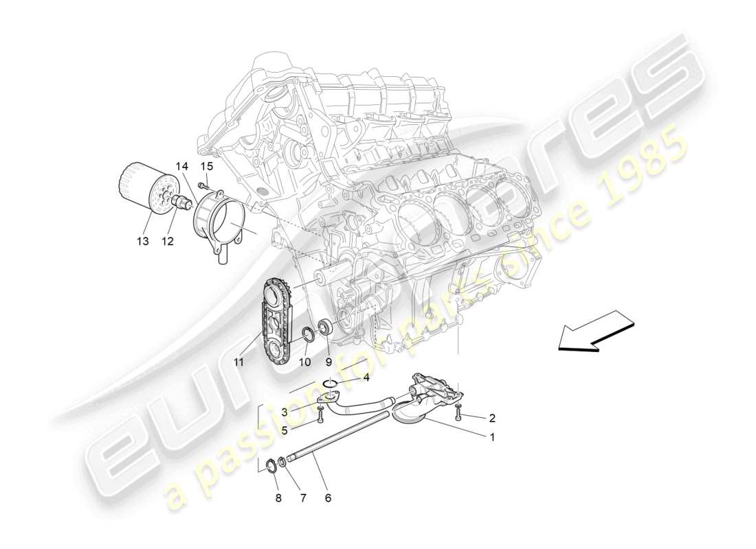 a part diagram from the maserati granturismo mc stradale (2011) parts catalogue