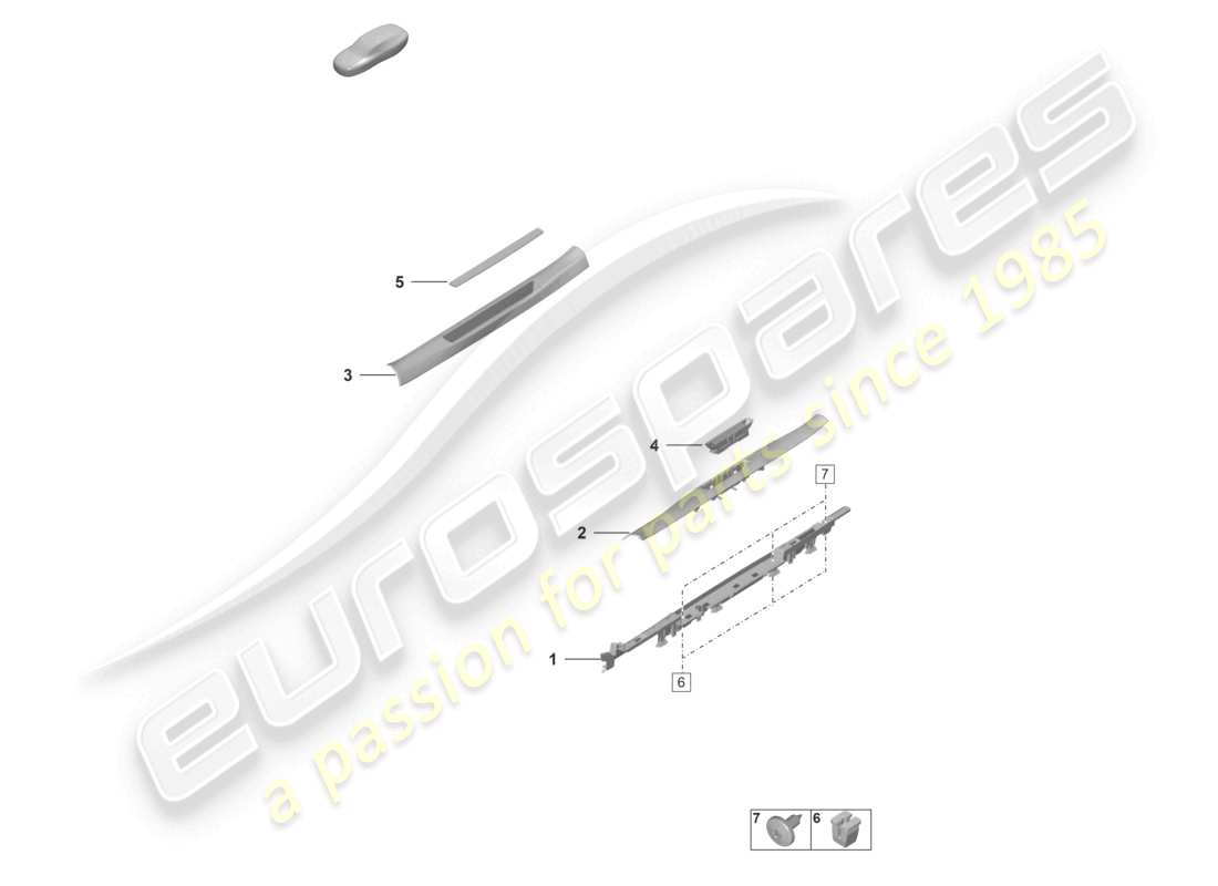 porsche 992 gt3/rs/st (2026) side member trim inner part diagram