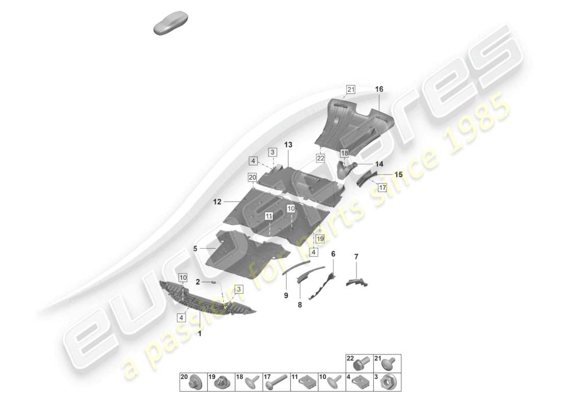 porsche 992 gt3/rs/st (2026) underbody trim part diagram