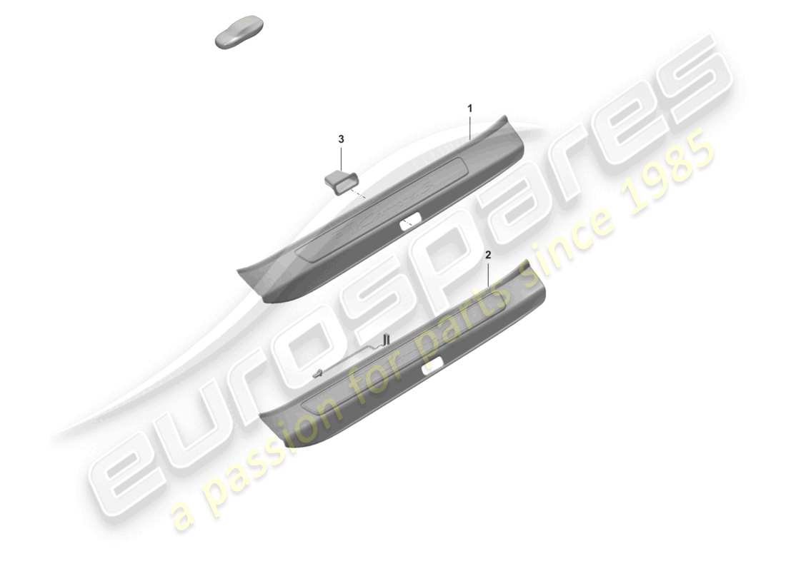 porsche 992 gt3/rs/st (2022) entry strip with lettering part diagram