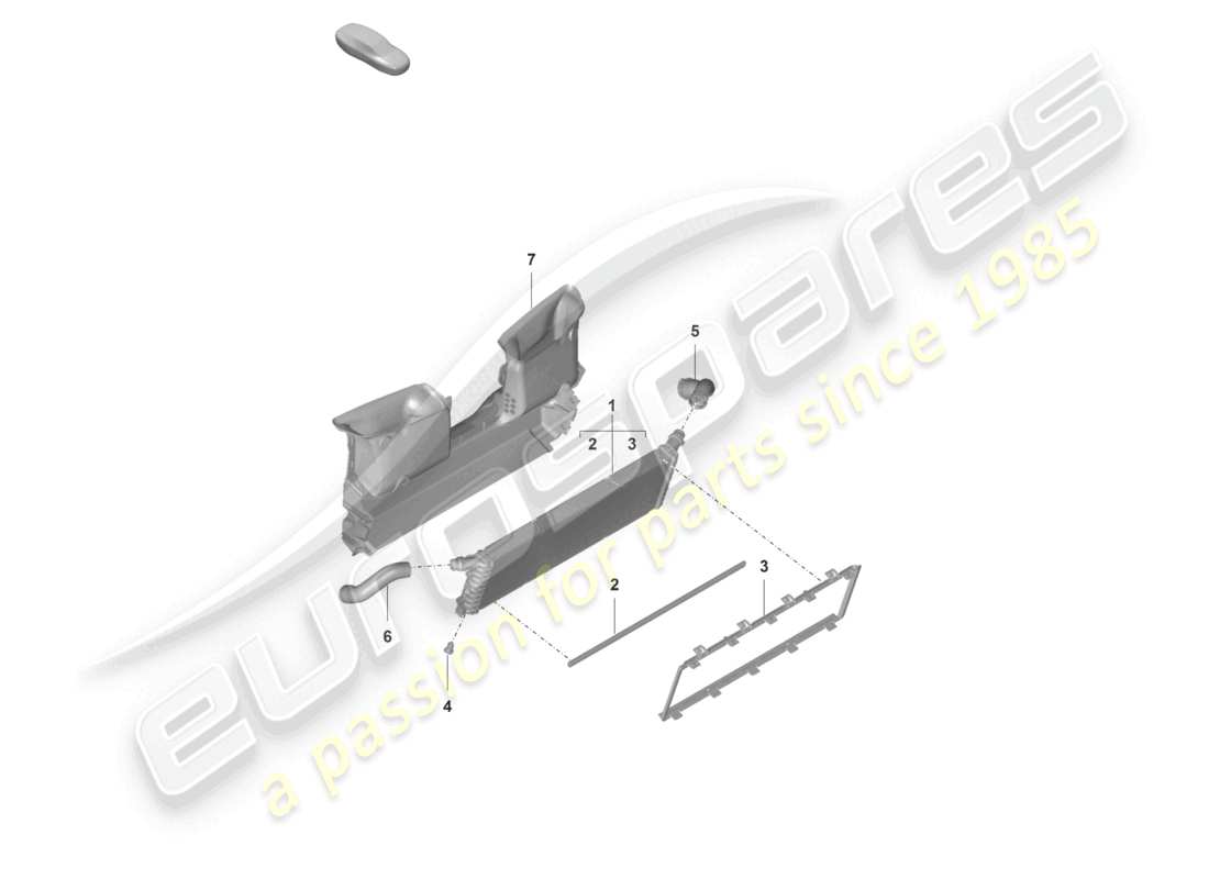 porsche 992 gt3/rs/st (2023) cooler for coolant front center for vehicles with additional coolant radiator part diagram