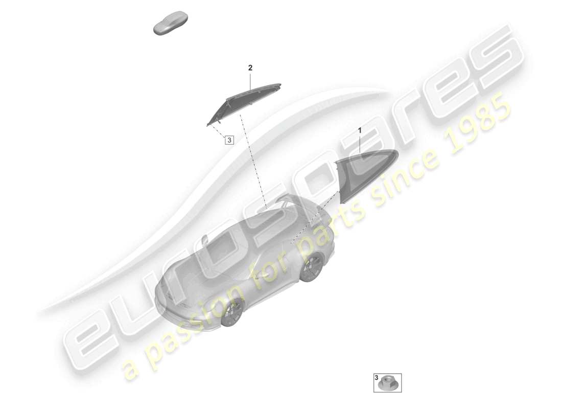 porsche 992 gt3/rs/st (2024) side window part diagram