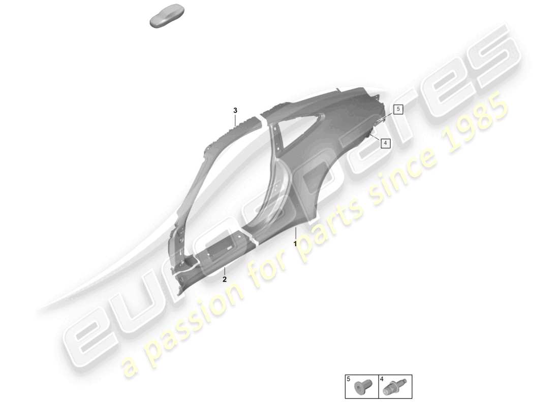 porsche 992 gt3/rs/st (2024) side part outer gt3 part diagram