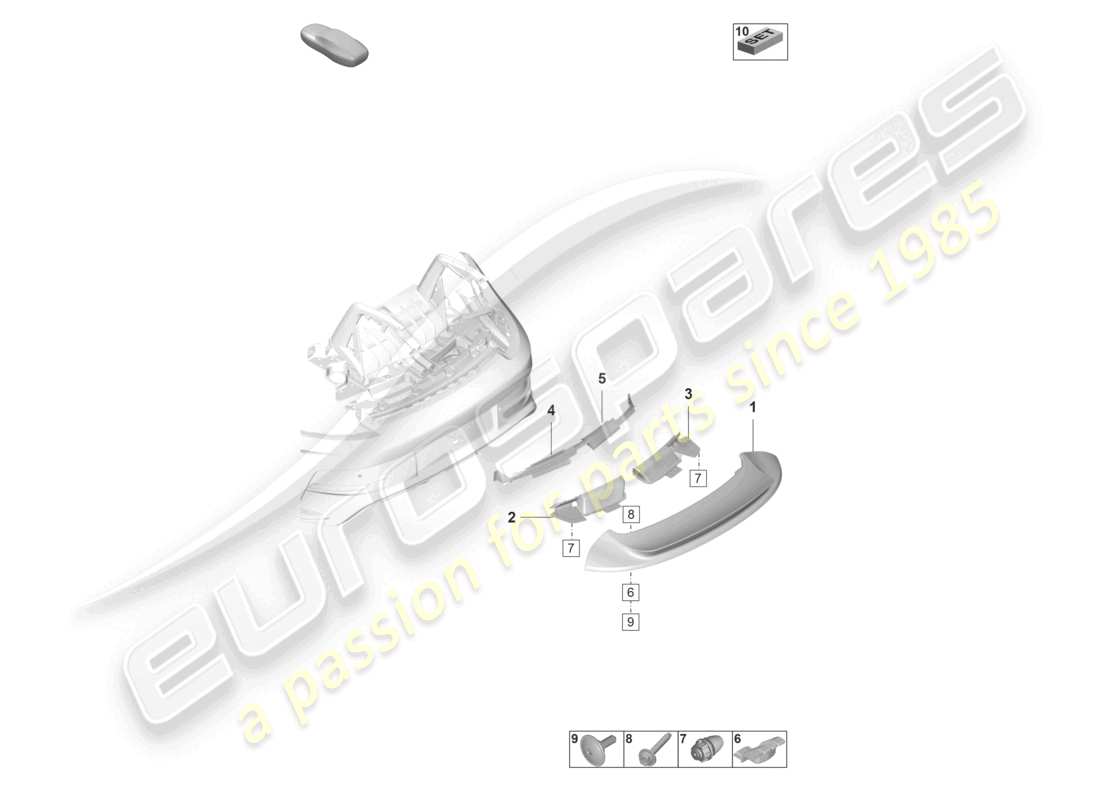 porsche 992 gt3/rs/st (2026) rear spoiler part diagram