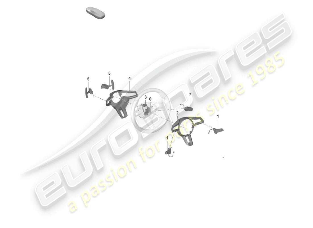 porsche 992 gt3/rs/st (2022) accessories steering wheel part diagram