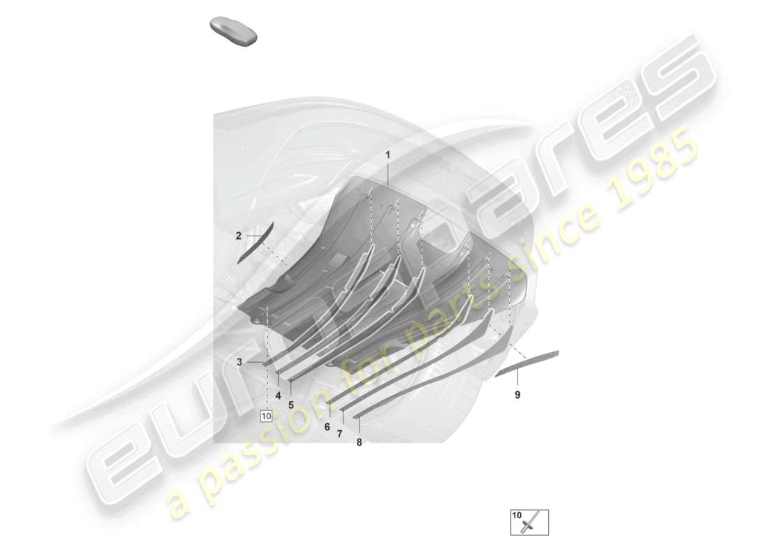 porsche 992 gt3/rs/st (2023) underbody trim rear diffuser individual parts part diagram