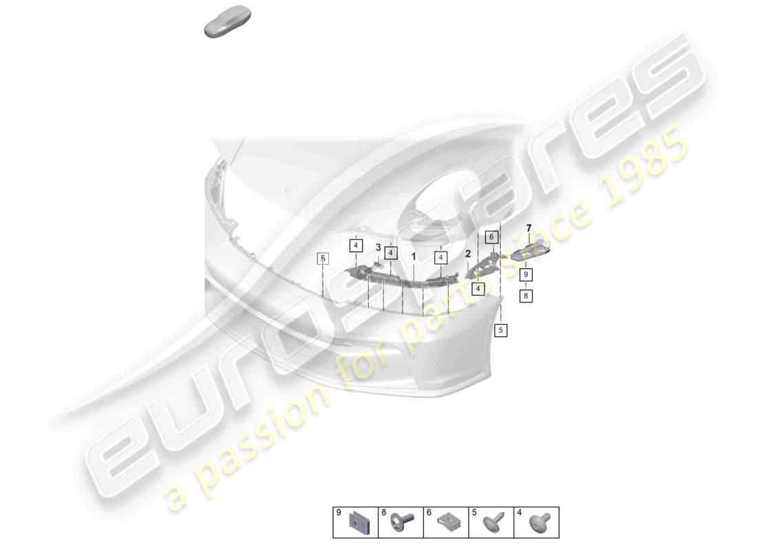 porsche 992 gt3/rs/st (2024) bumper fasteners part diagram