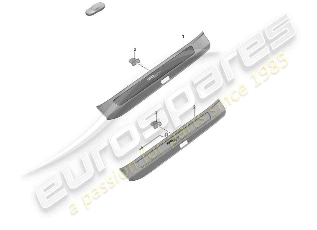 porsche 992 gt3/rs/st (2026) entry strip with lettering part diagram