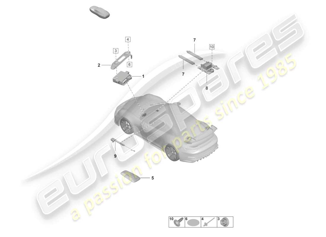 porsche 992 gt3/rs/st (2026) individual parts vts vehicle tracking driver card part diagram