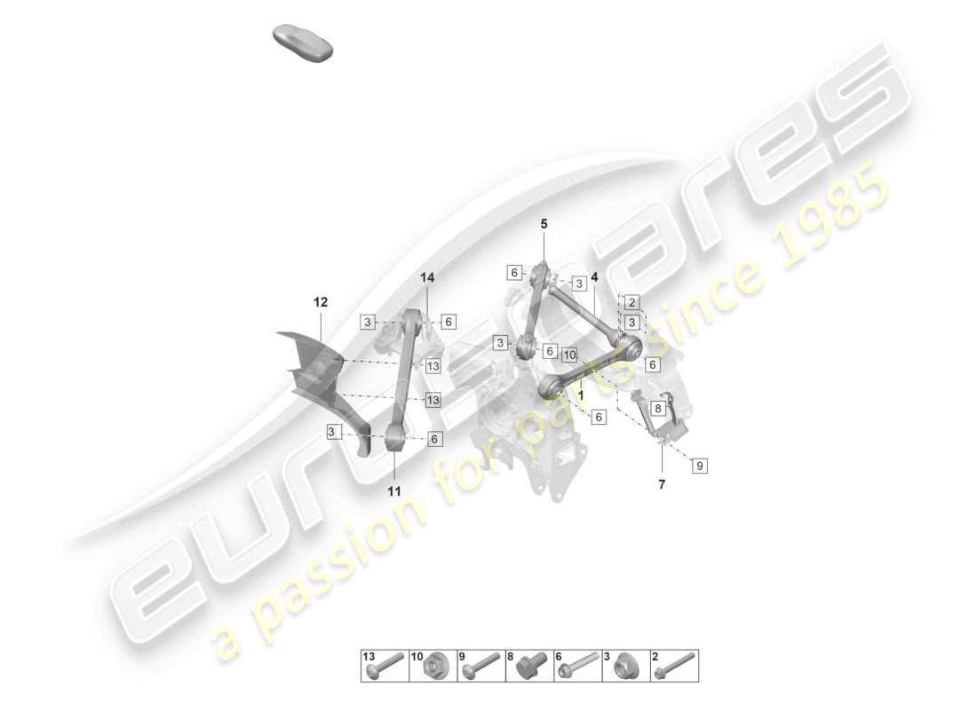 porsche 992 gt3/rs/st (2026) wishbone rear axle part diagram