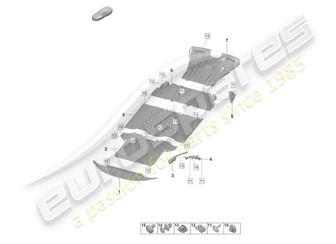 porsche 992 gt3/rs/st (2026) underbody trim part diagram