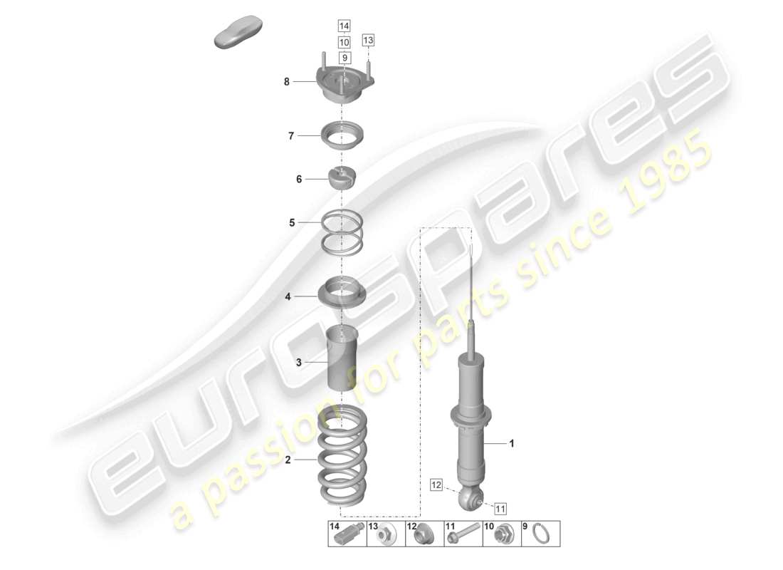 porsche 992 gt3/rs/st (2026) shock absorber (spring cyl.) individual part part diagram