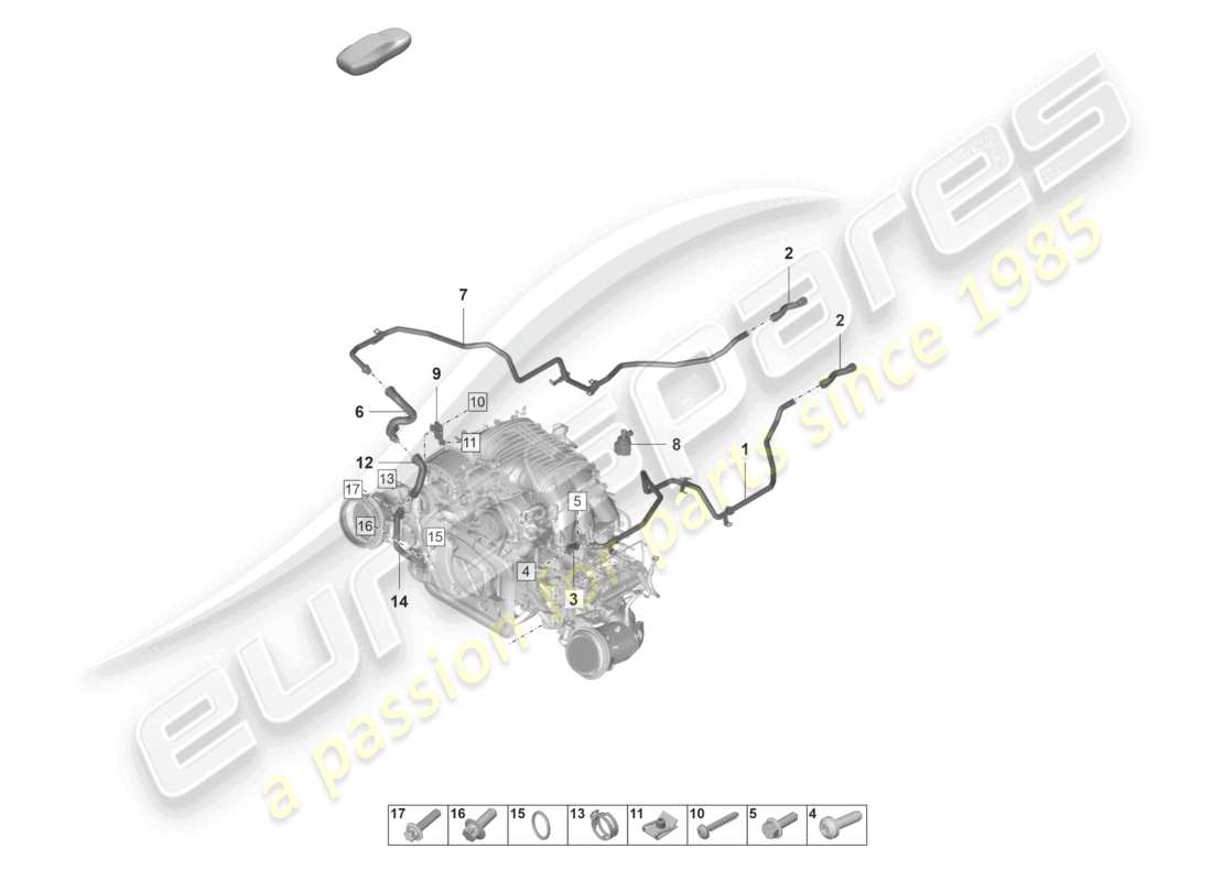 porsche 992 gt3/rs/st (2023) coolant cooling system heater part diagram