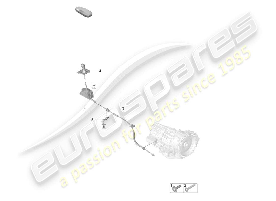 porsche 992 gt3/rs/st (2026) selector lever 7-speed automatic gearbox - pdk - part diagram