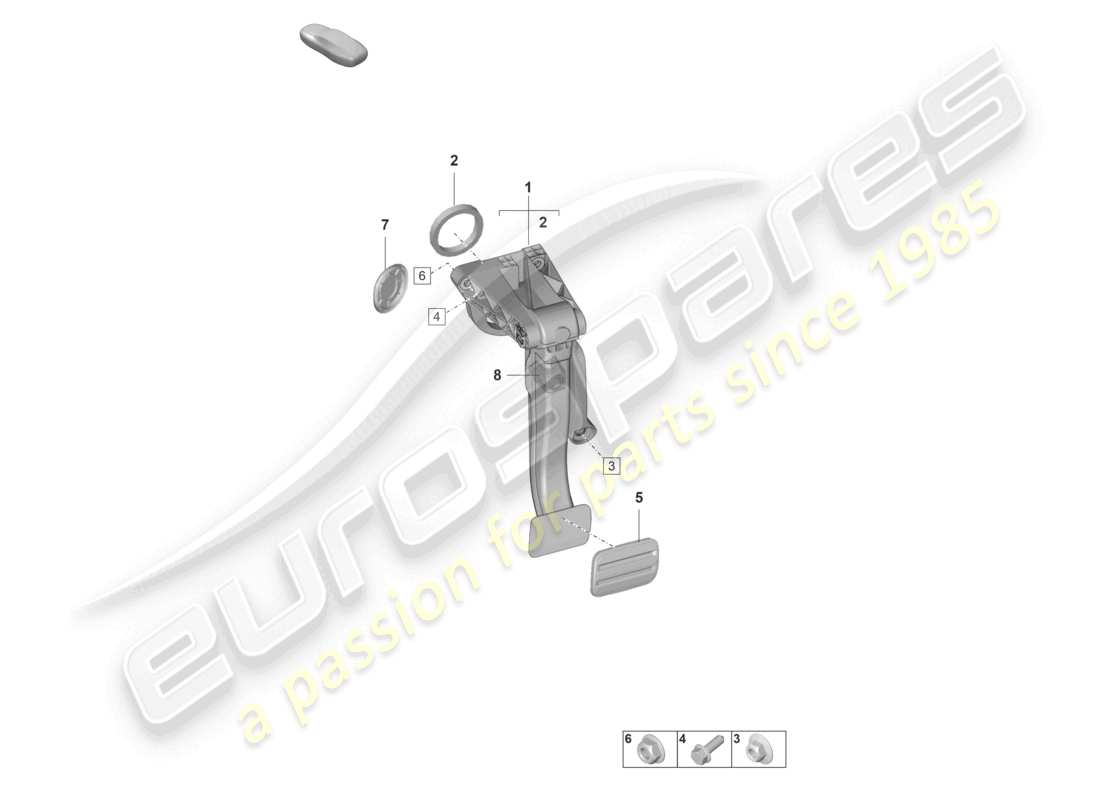 porsche 992 gt3/rs/st (2026) brake pedal for 7-speed dual clutch gearbox part diagram