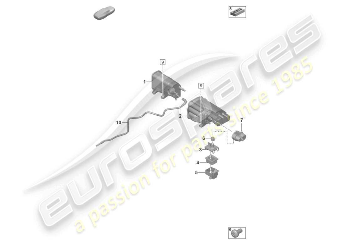 porsche 992 gt3/rs/st (2026) activated charcoal container part diagram