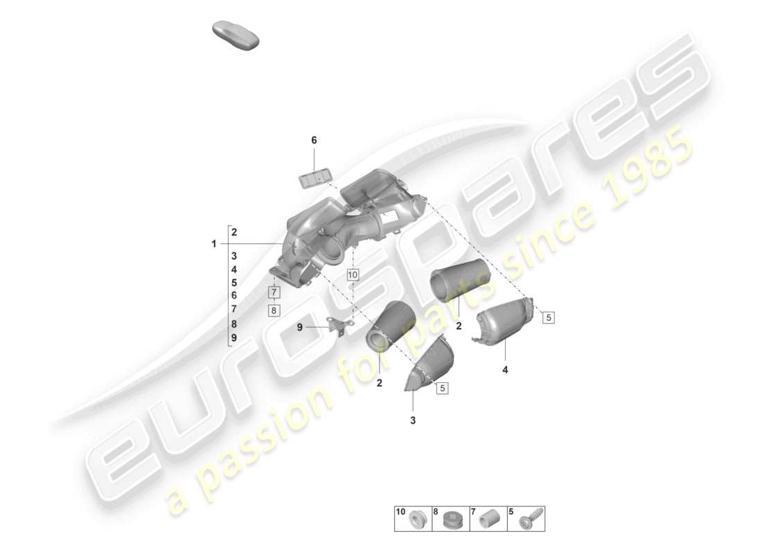 porsche 992 gt3/rs/st (2023) air filter part diagram